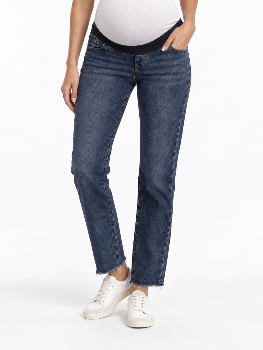Old Navy Maternity Straight Leg Jeans | Size 0 Short | Medium / Dark Wash